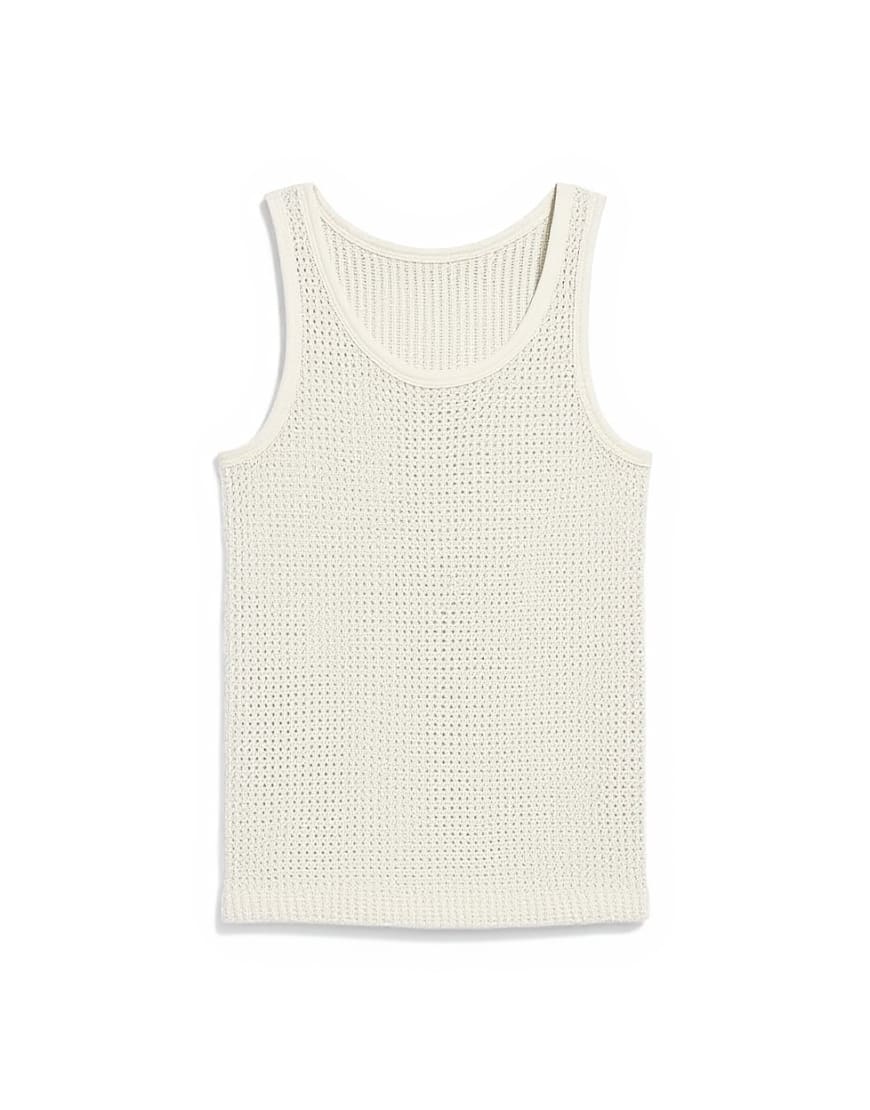 Topman classic fit crochet vest in ecru