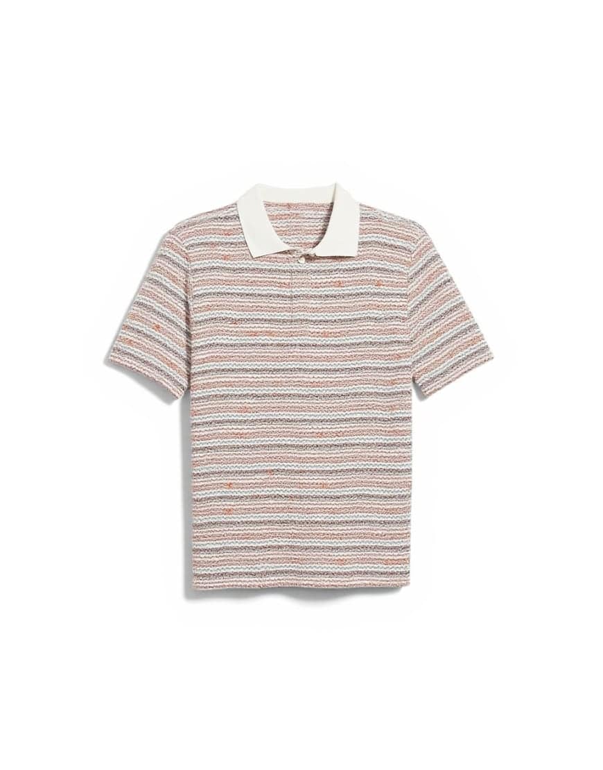 Topman classic fit textured space dye striped polo in multi