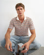 Topman classic fit textured space dye striped polo in multi