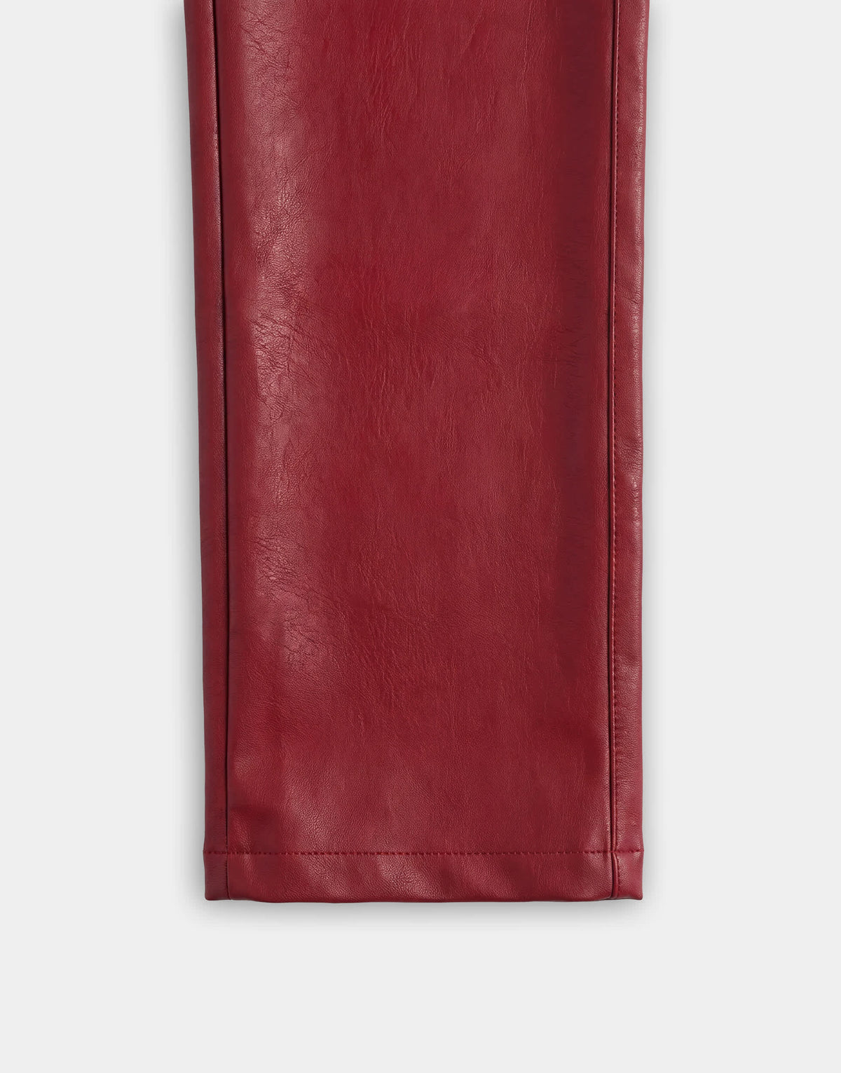 Topshop faux leather straight leg trousers in cherry