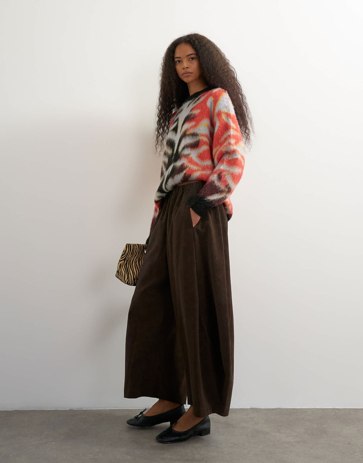 Topshop faux leather horseshoe trousers in brown