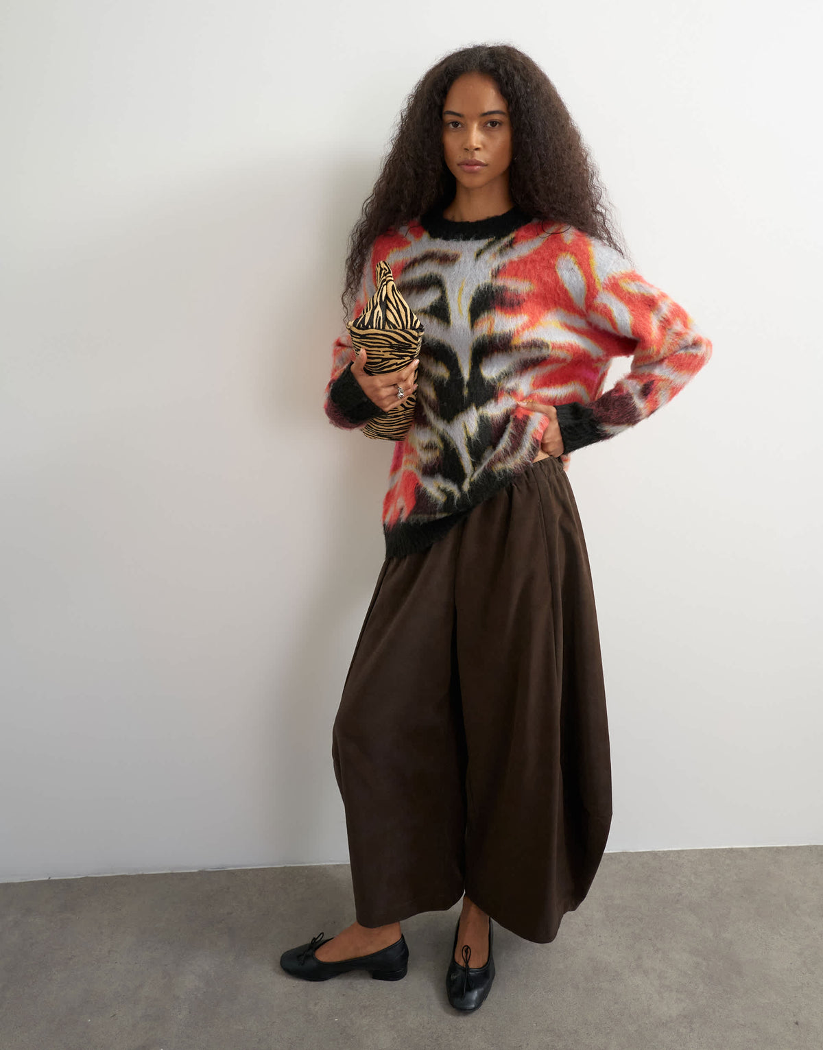 Topshop faux leather horseshoe trousers in brown