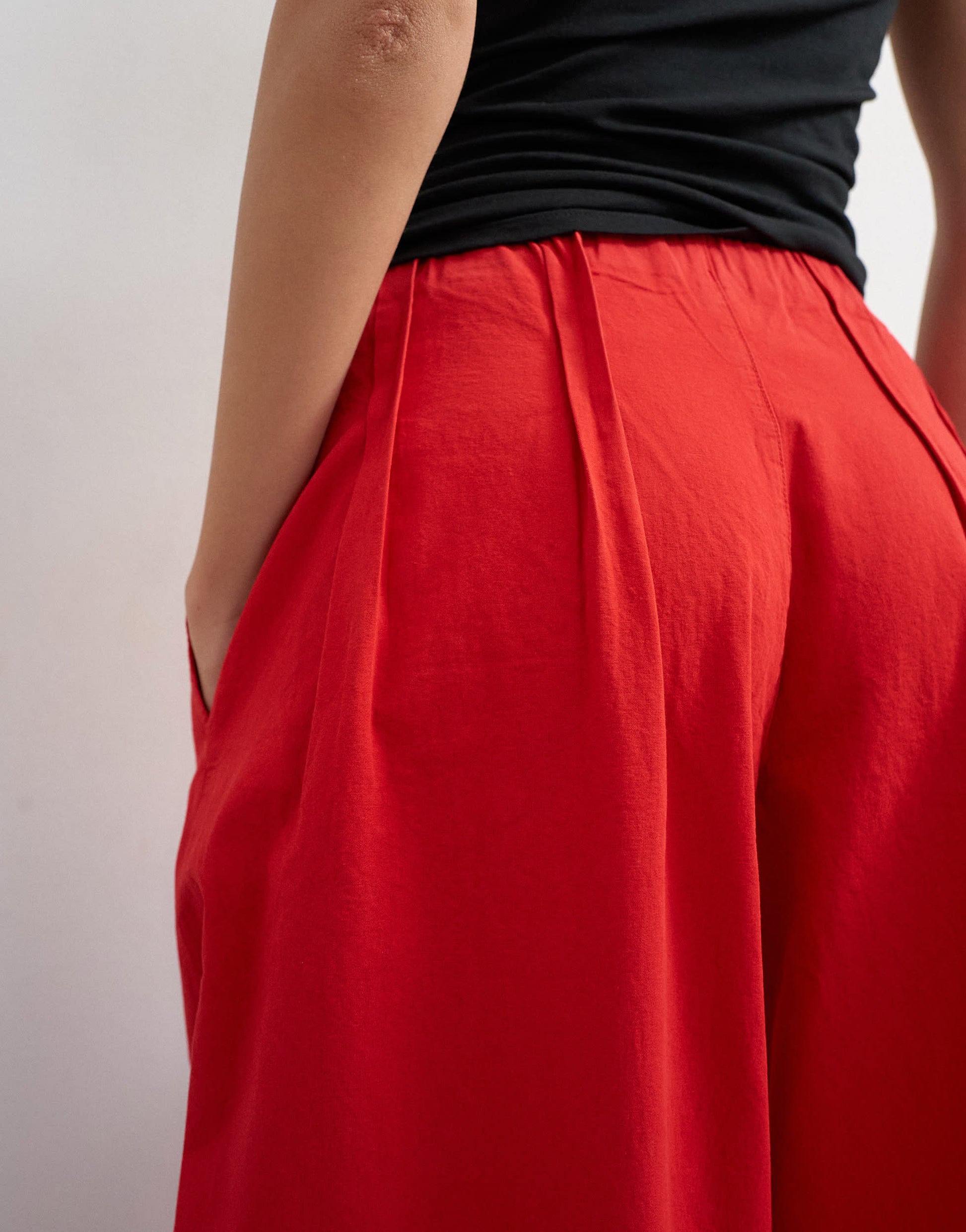 Topshop poplin balloon trouser in red