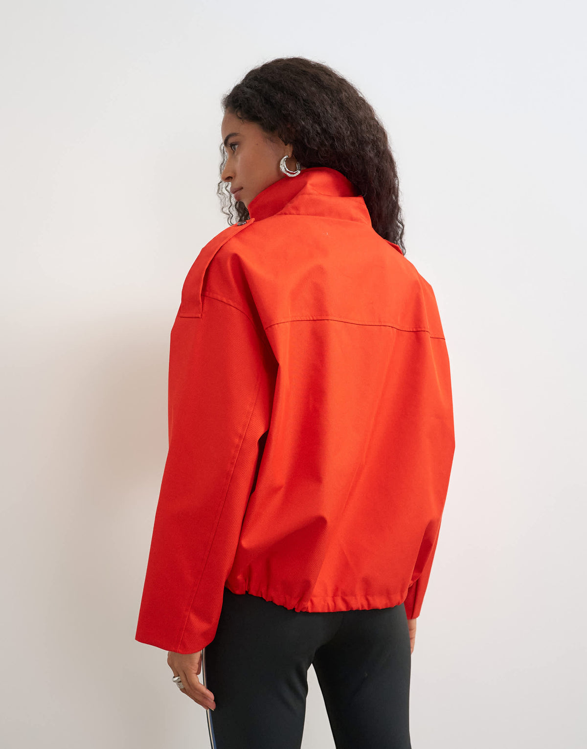 Topshop bubble hem trench in red