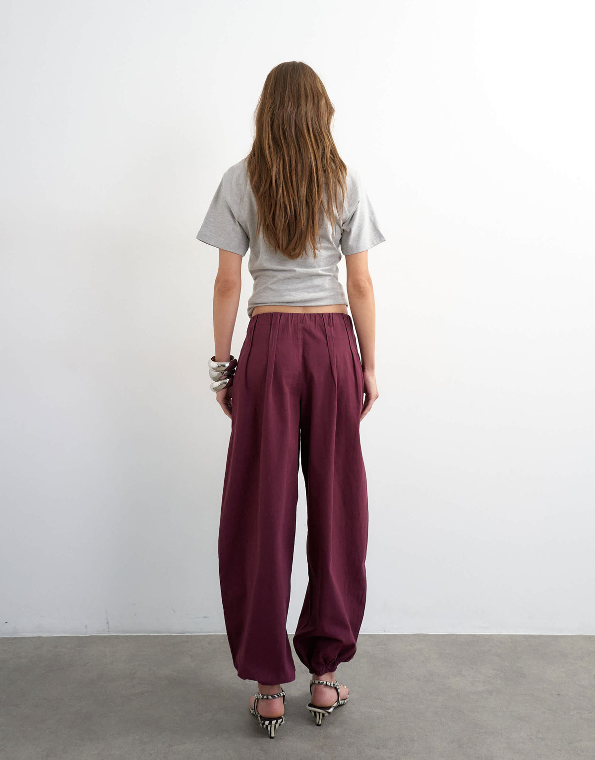 Topshop poplin balloon trouser in fig