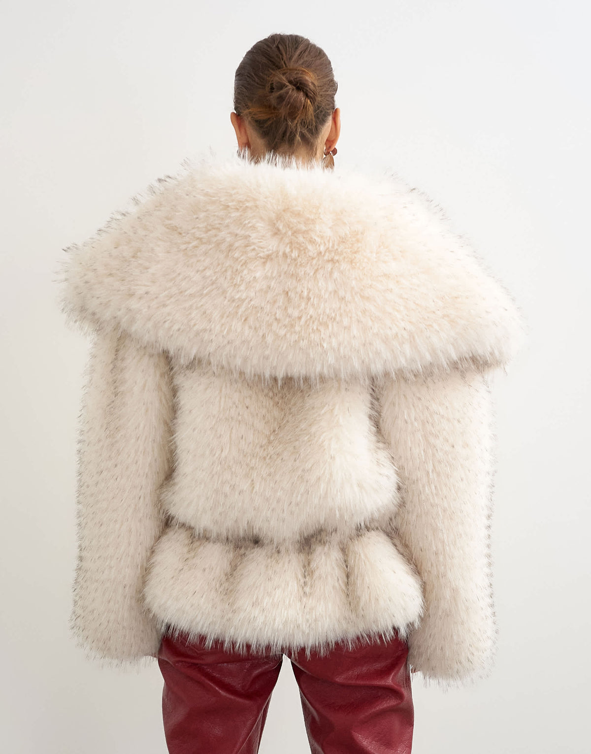 Topshop faux fur short coat in white