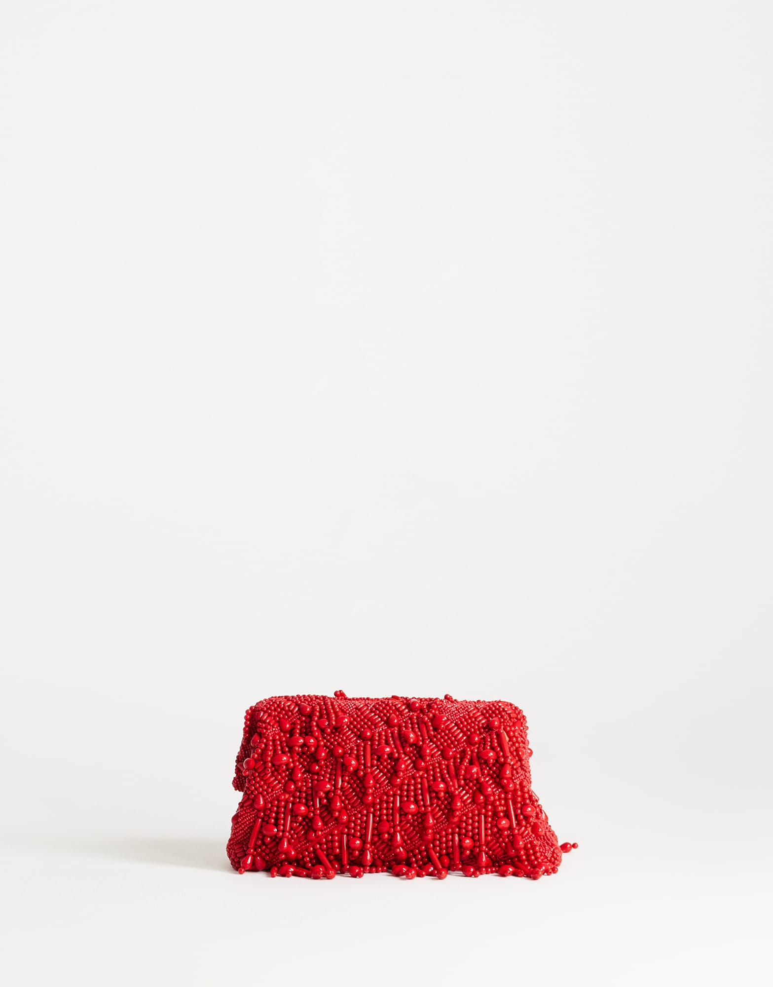 Topshop Garison bead and embellished clutch in red