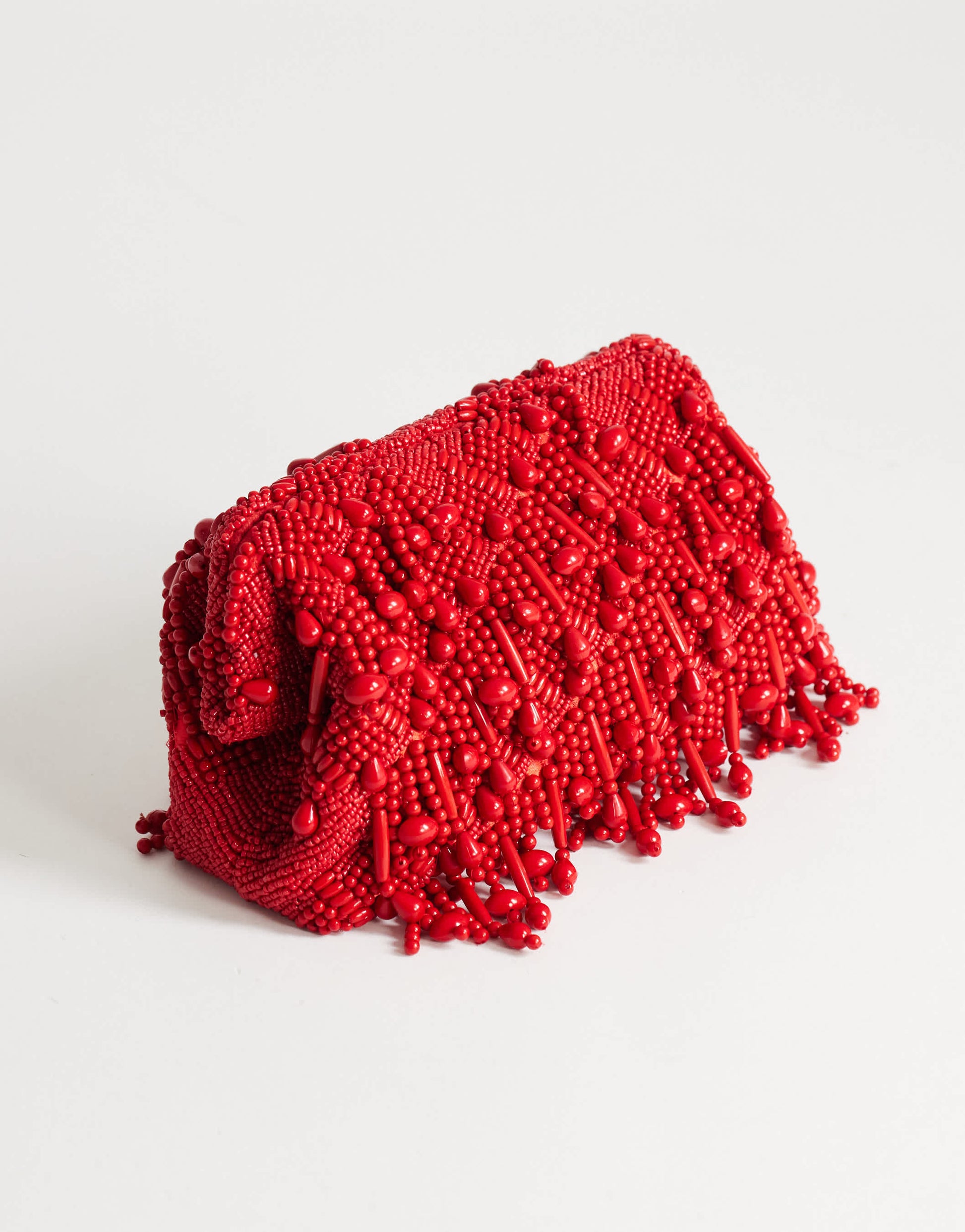Topshop Garison bead and embellished clutch in red