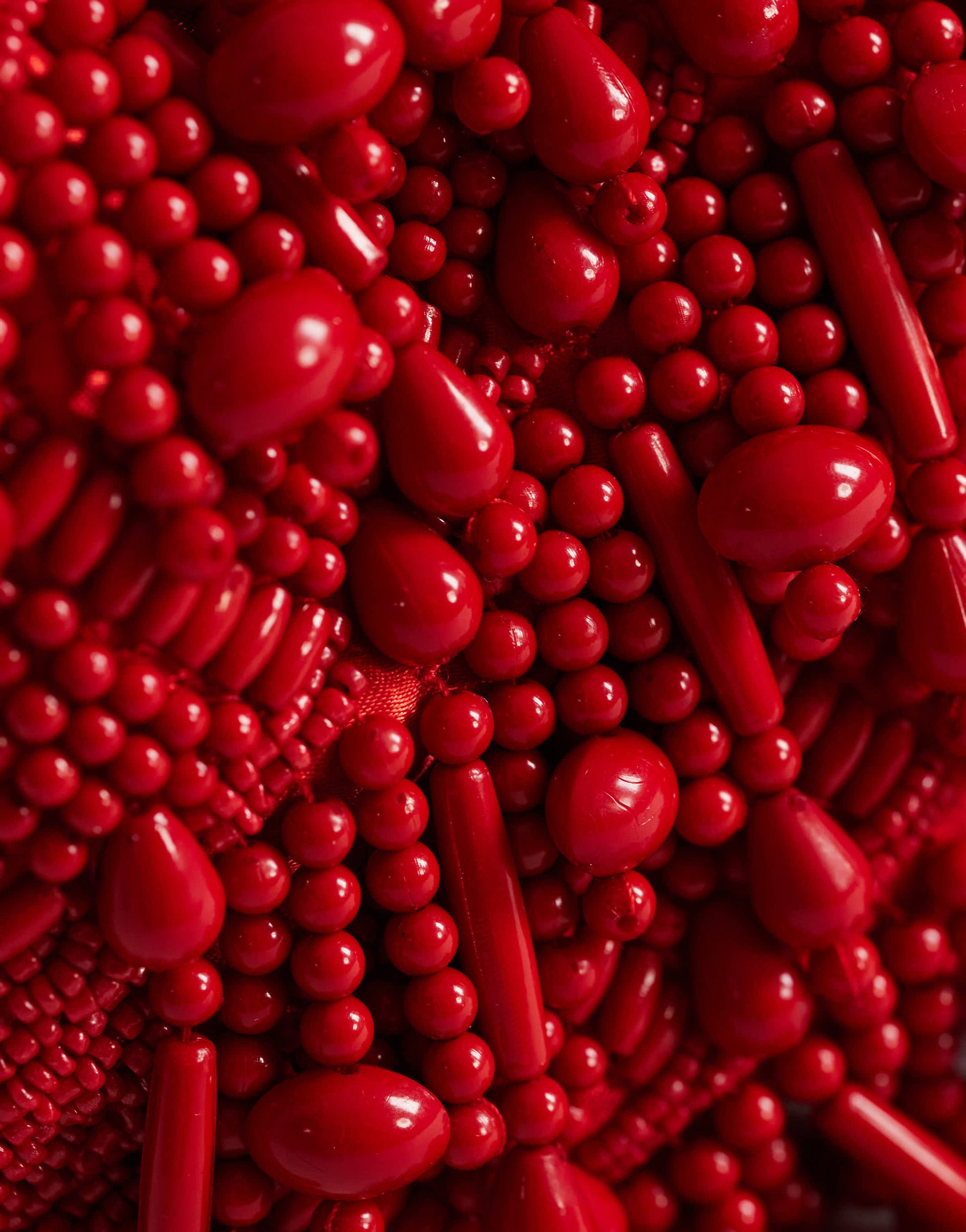 Topshop Garison bead and embellished clutch in red