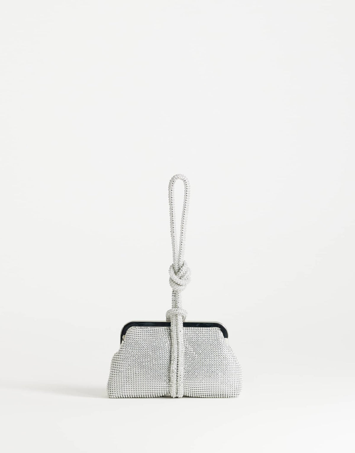 Topshop Jade small wristlet grab bag in silver diamante