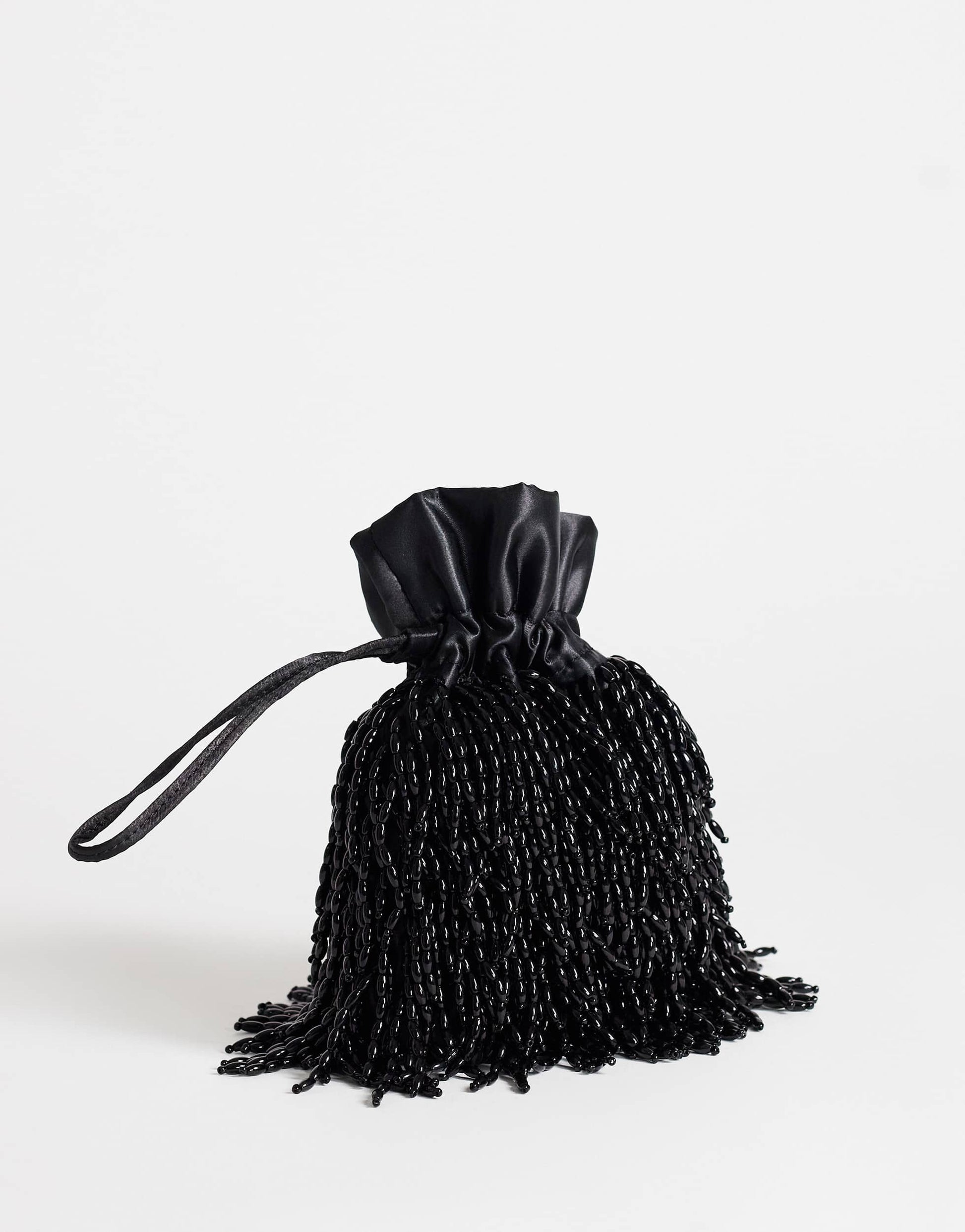 Topshop Josy small beaded pouch grab bag in black