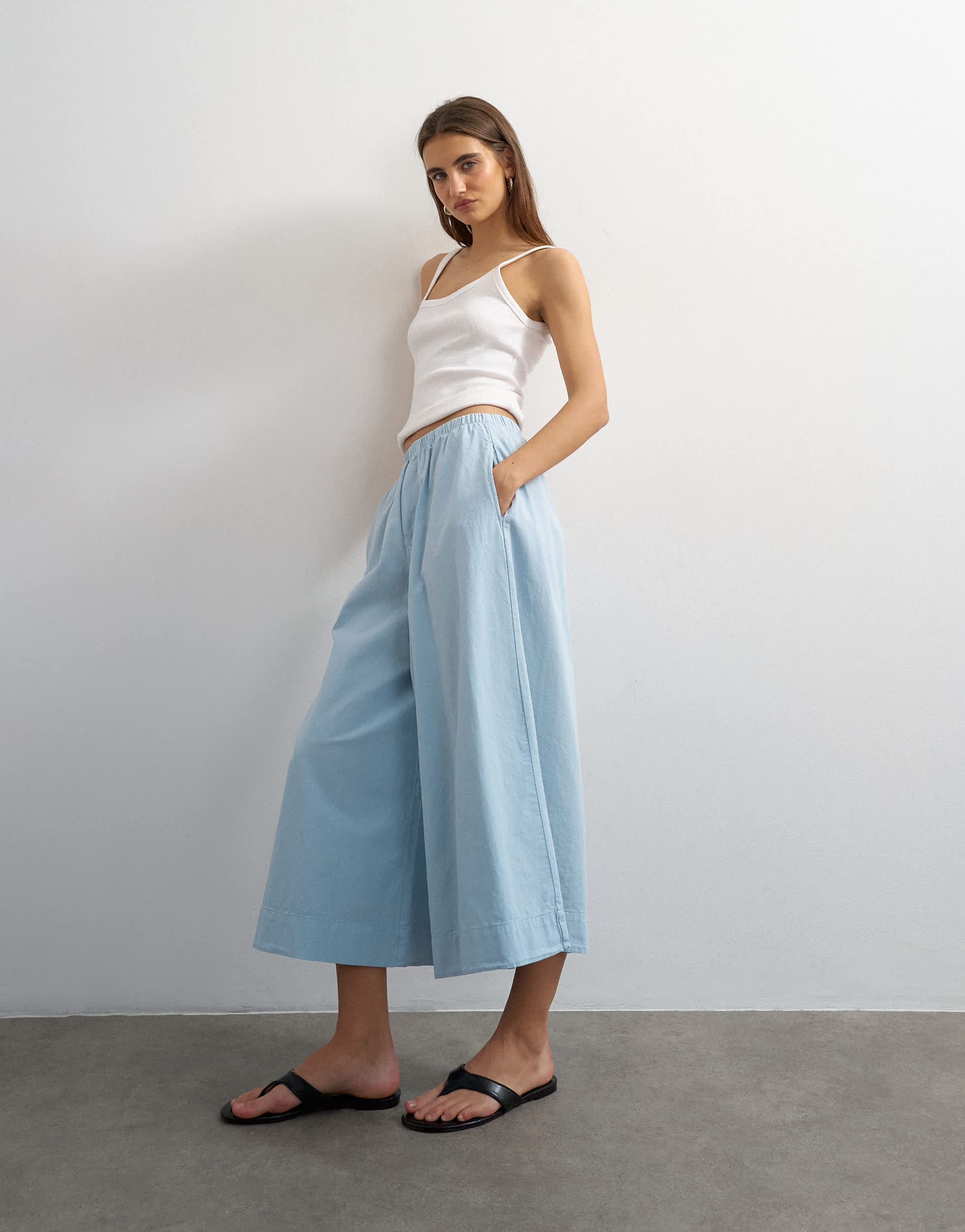Topshop A-Linien-Culotte in Kornblumenblau