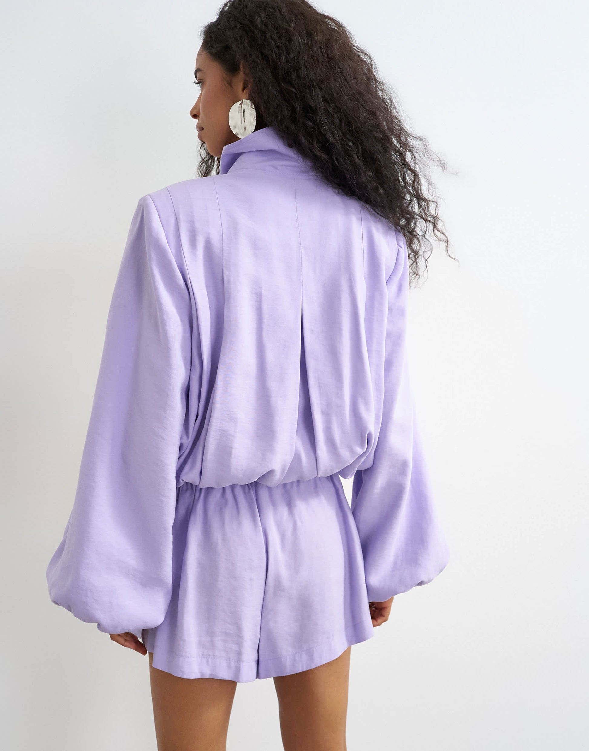 Topshop modal funnel neck jacket in lilac