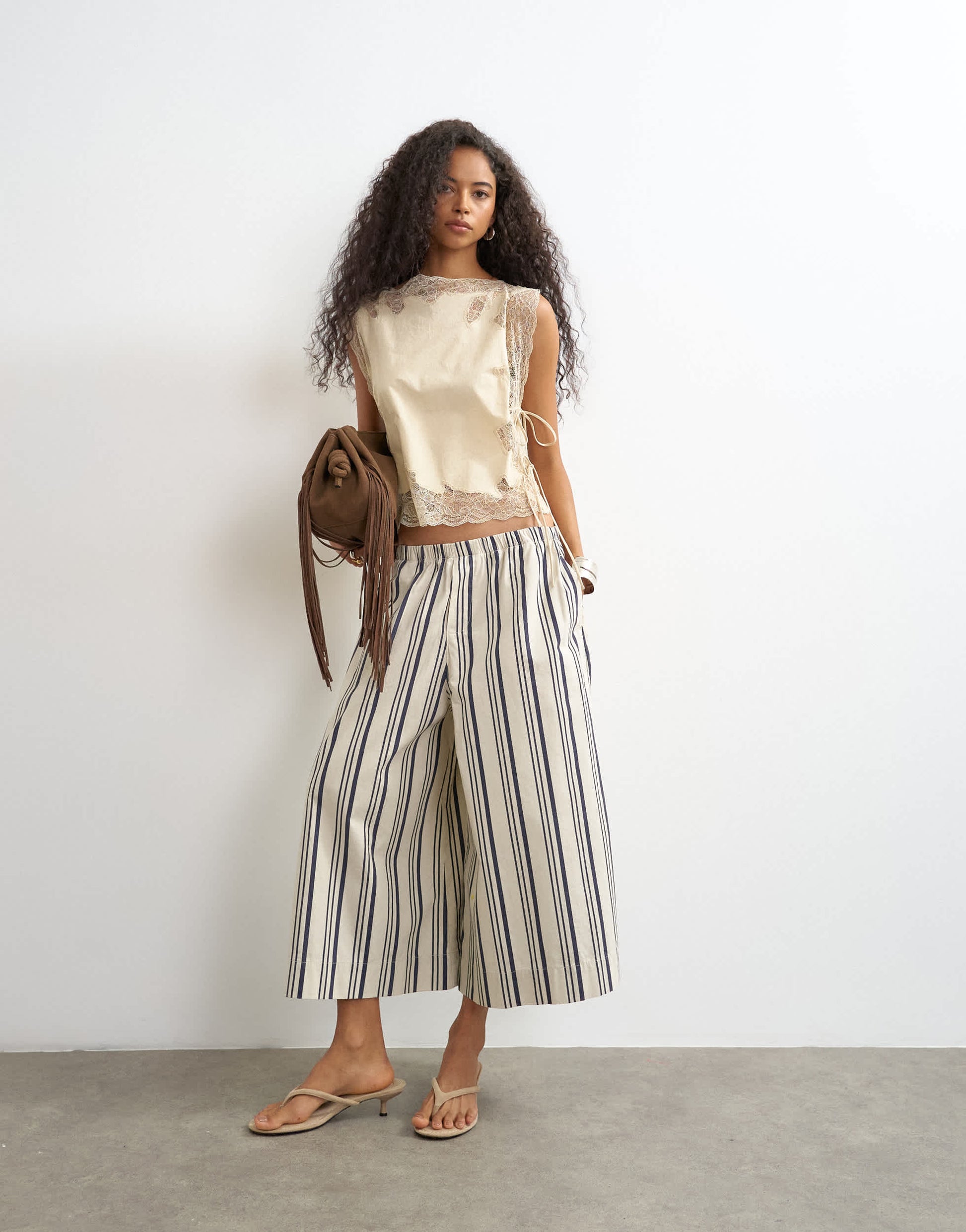 Topshop A line culotte in stripe