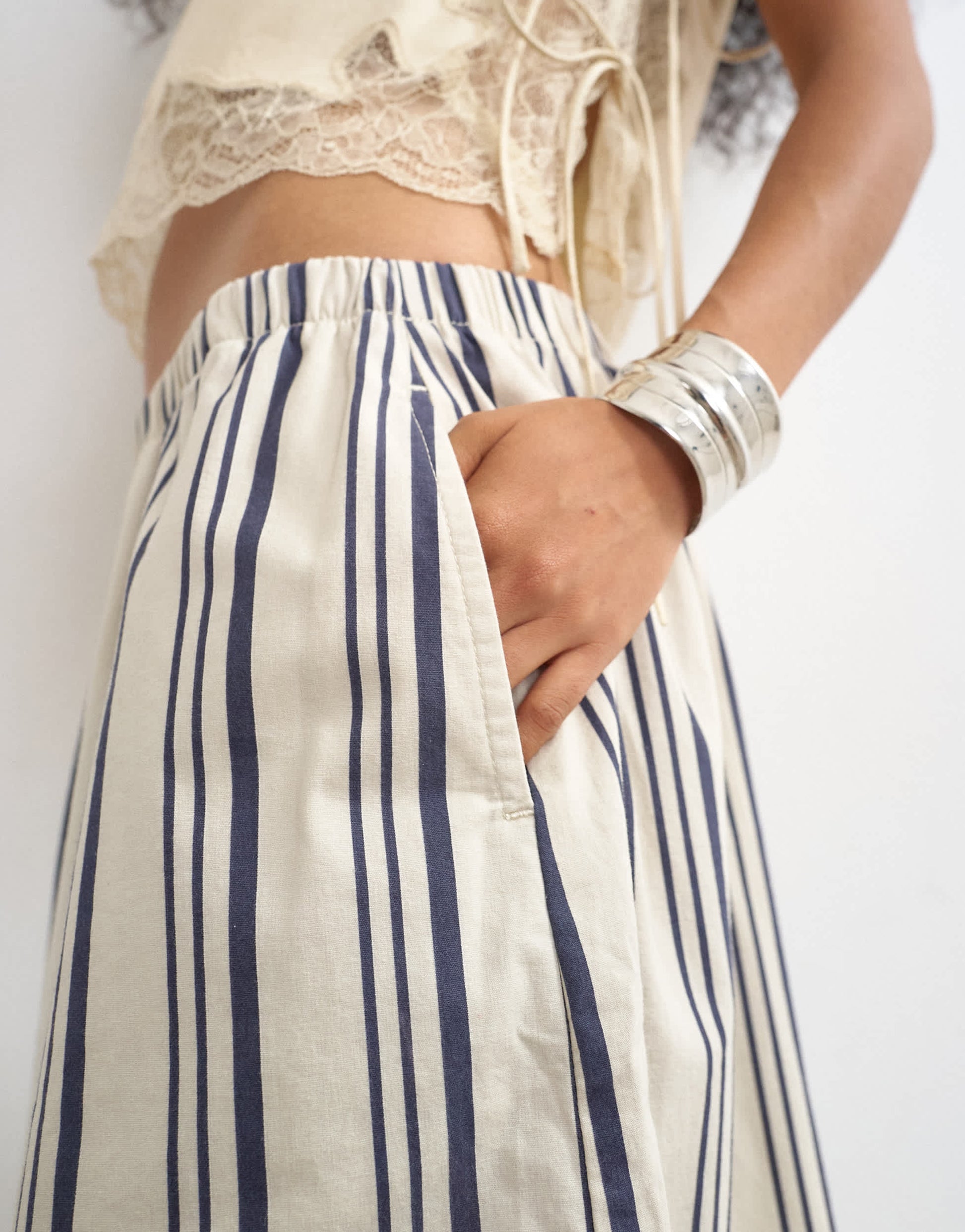 Topshop A line culotte in stripe