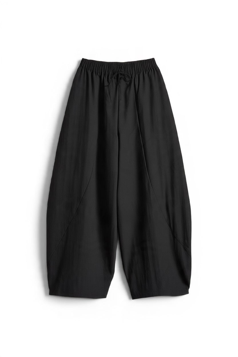 Topshop techy oversized ovoid mid length trouser in black