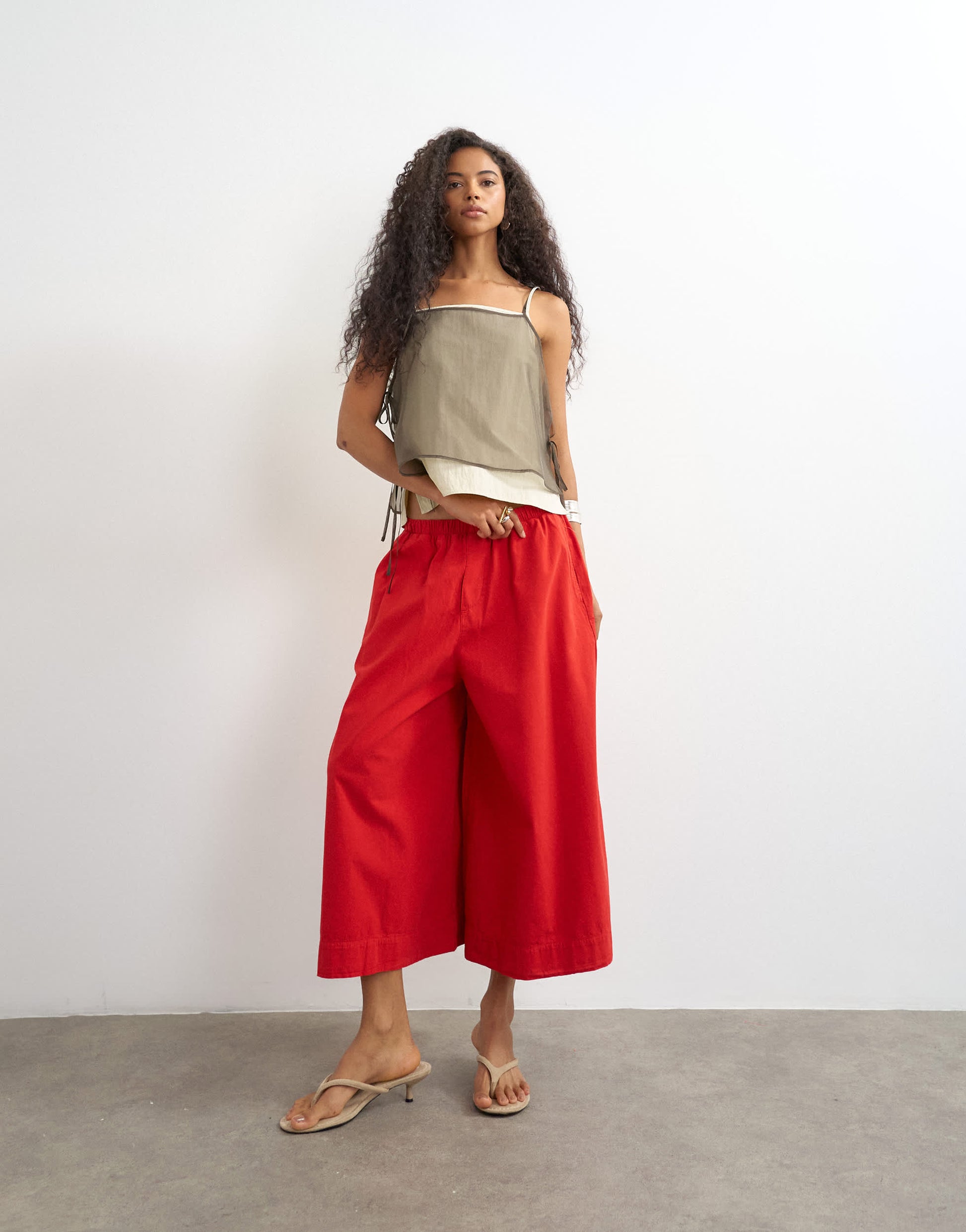Topshop A line culotte in red