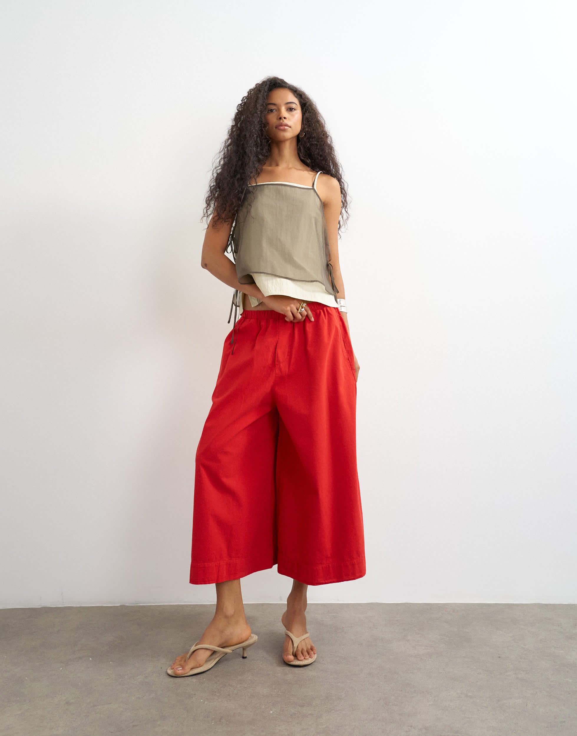 Topshop A line culotte in red