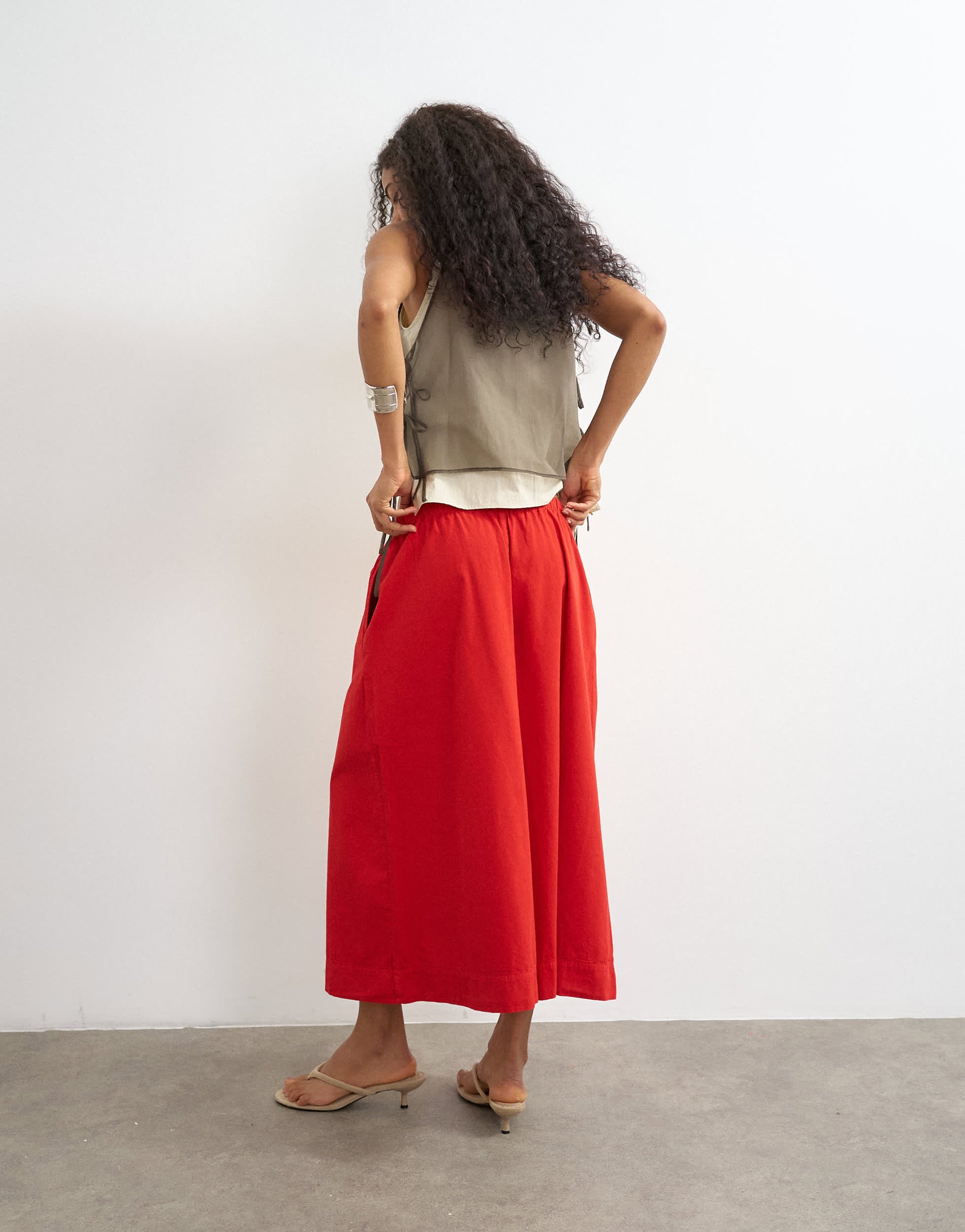 Topshop A line culotte in red