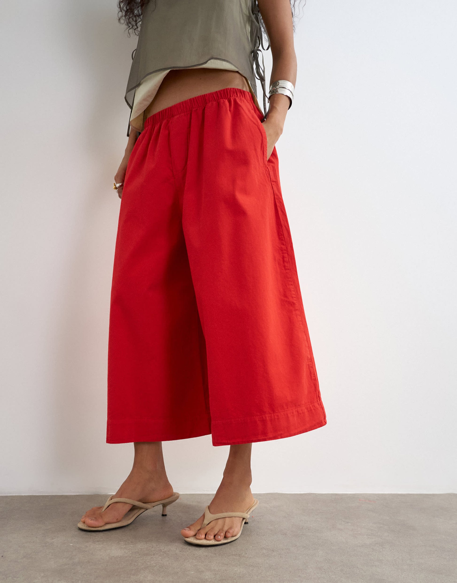 Topshop A line culotte in red