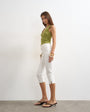 Topshop v-neck ruched side tank in green