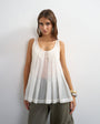 Topshop sheer sleeveless pintuck cami in white