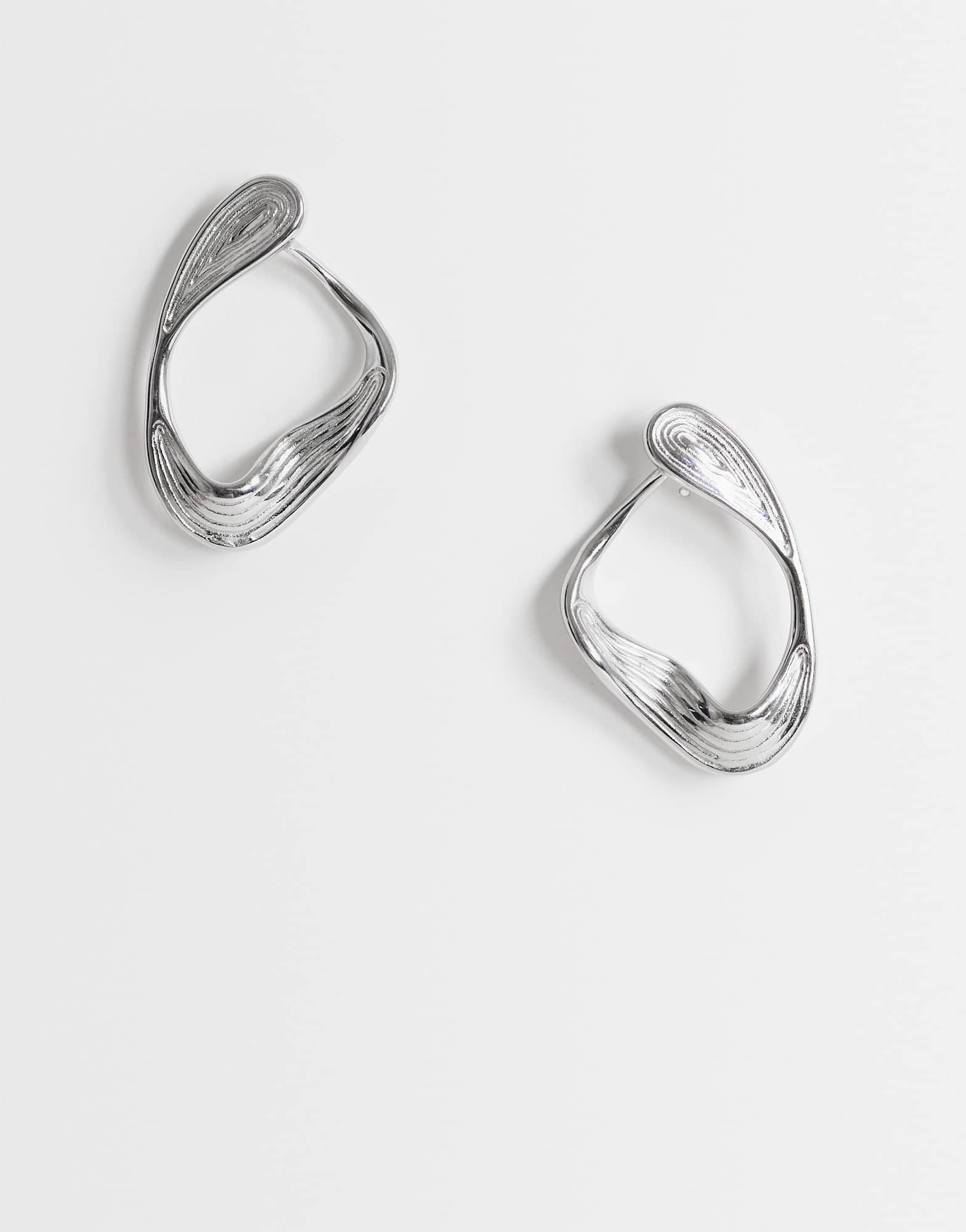 Topshop Daphne waterproof stainless steel earrings in silver