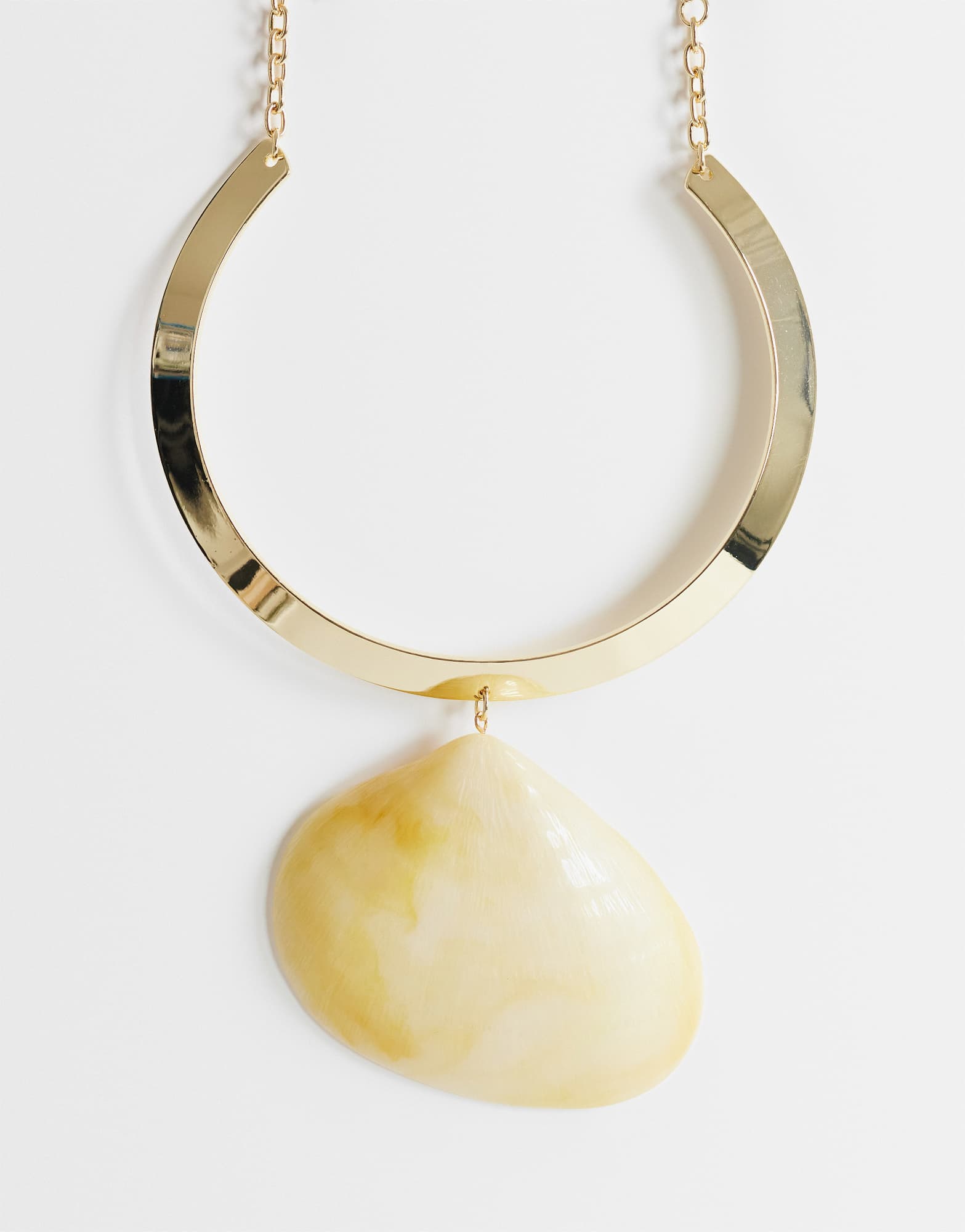 Topshop Mira statement necklace with shell pendant
