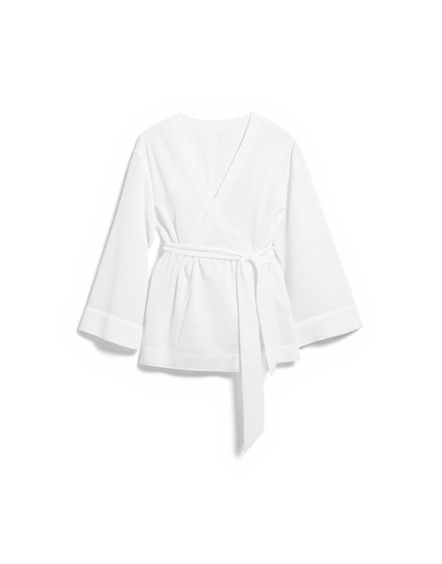 Topshop wrap tie detail top in white