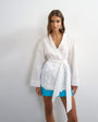 Topshop wrap tie detail top in white