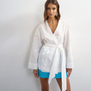 Topshop wrap tie detail top in white