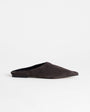 Topshop Dawn real suede flat pointed shoe in chocolate