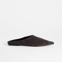 Topshop Dawn real suede flat pointed shoe in chocolate