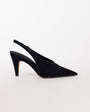 Topshop Arabella cone heel sling back court shoe in black