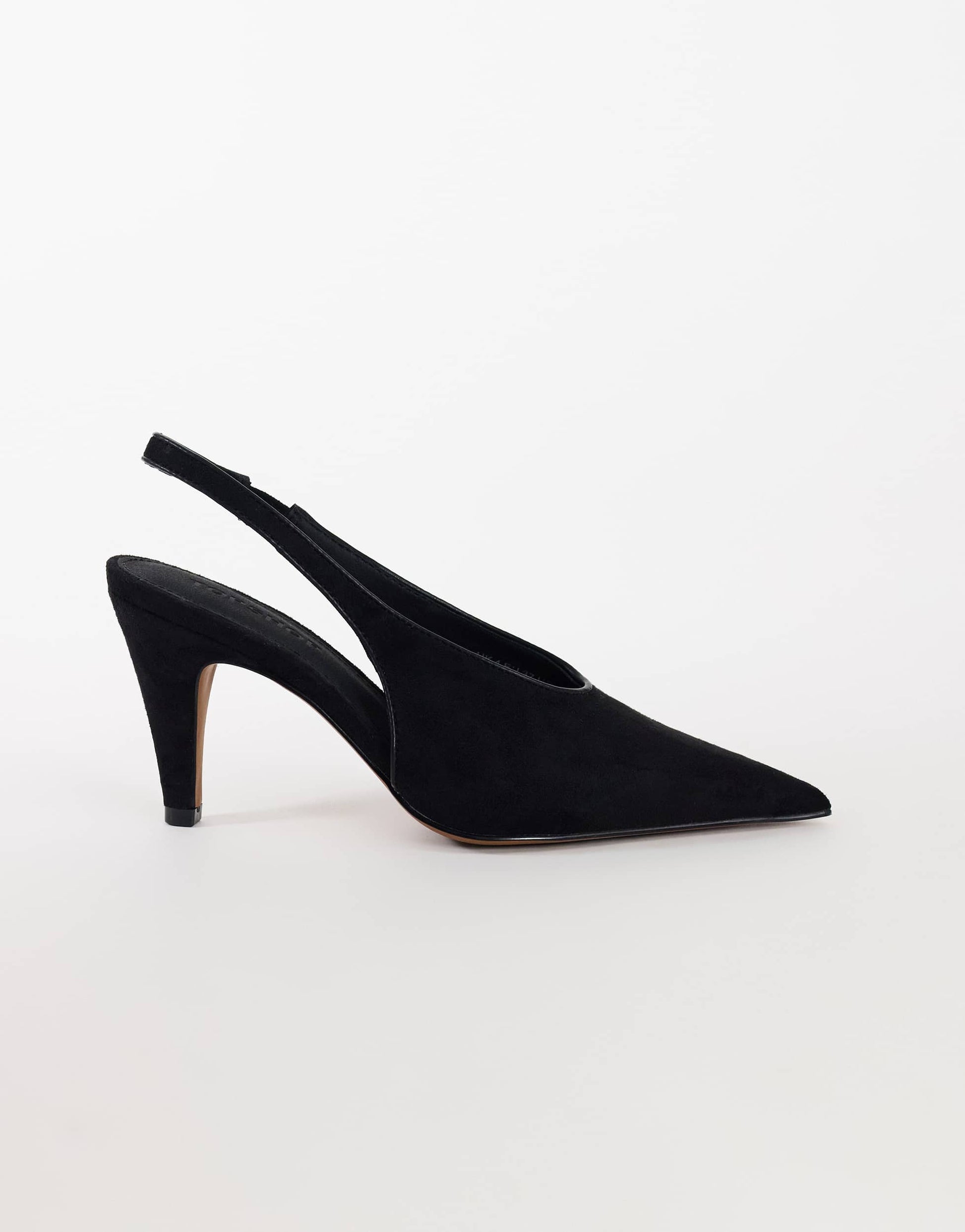 Topshop Arabella cone heel sling back court shoe in black
