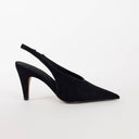 Topshop Arabella cone heel sling back court shoe in black