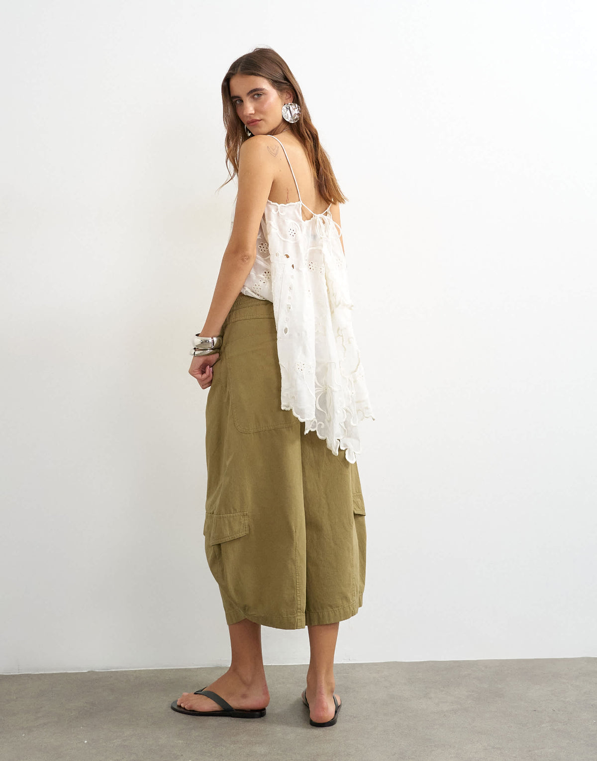 Topshop horseshoe cargo trouser in khaki