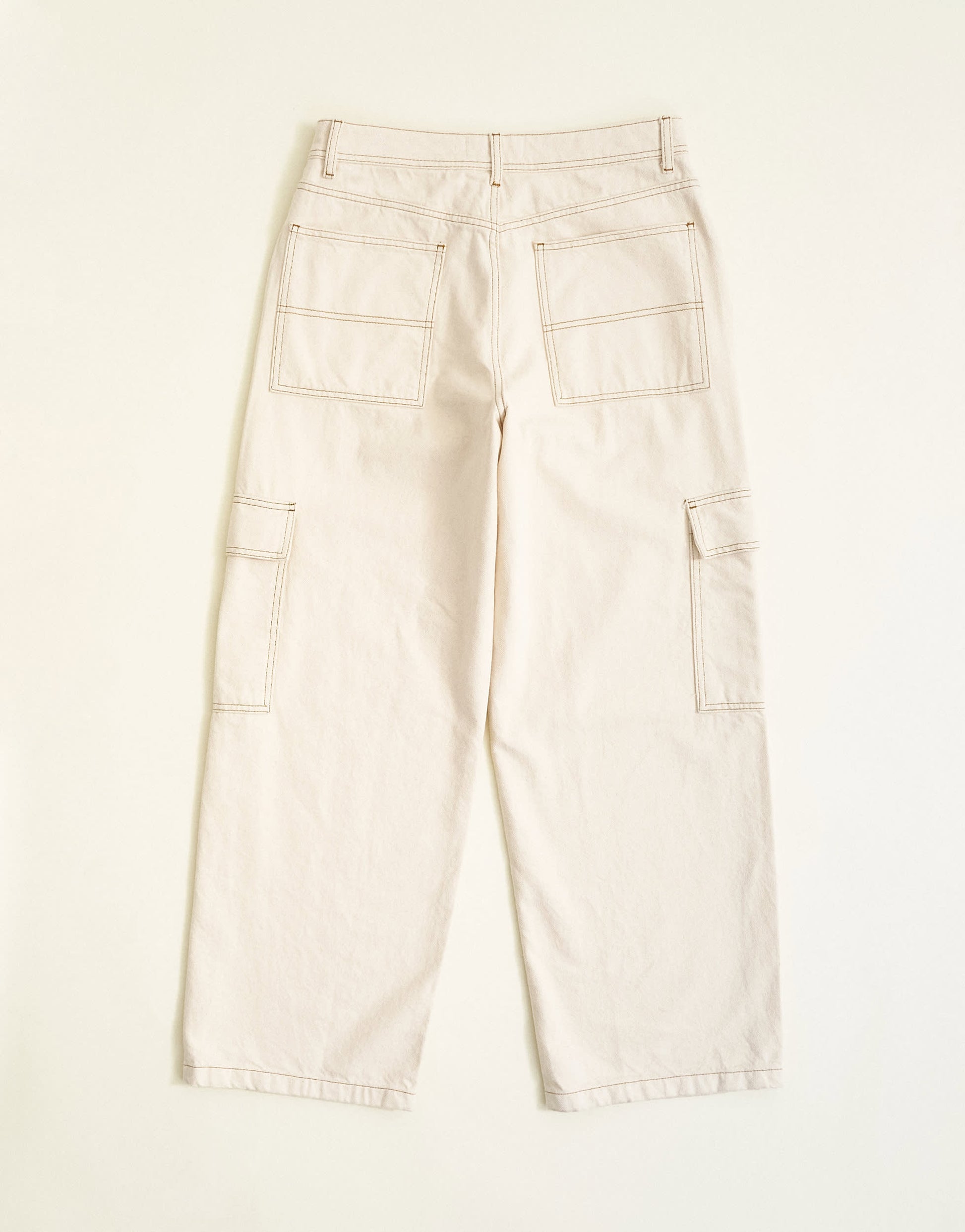 Topman rigid baggy fit jean with side pockets in natural