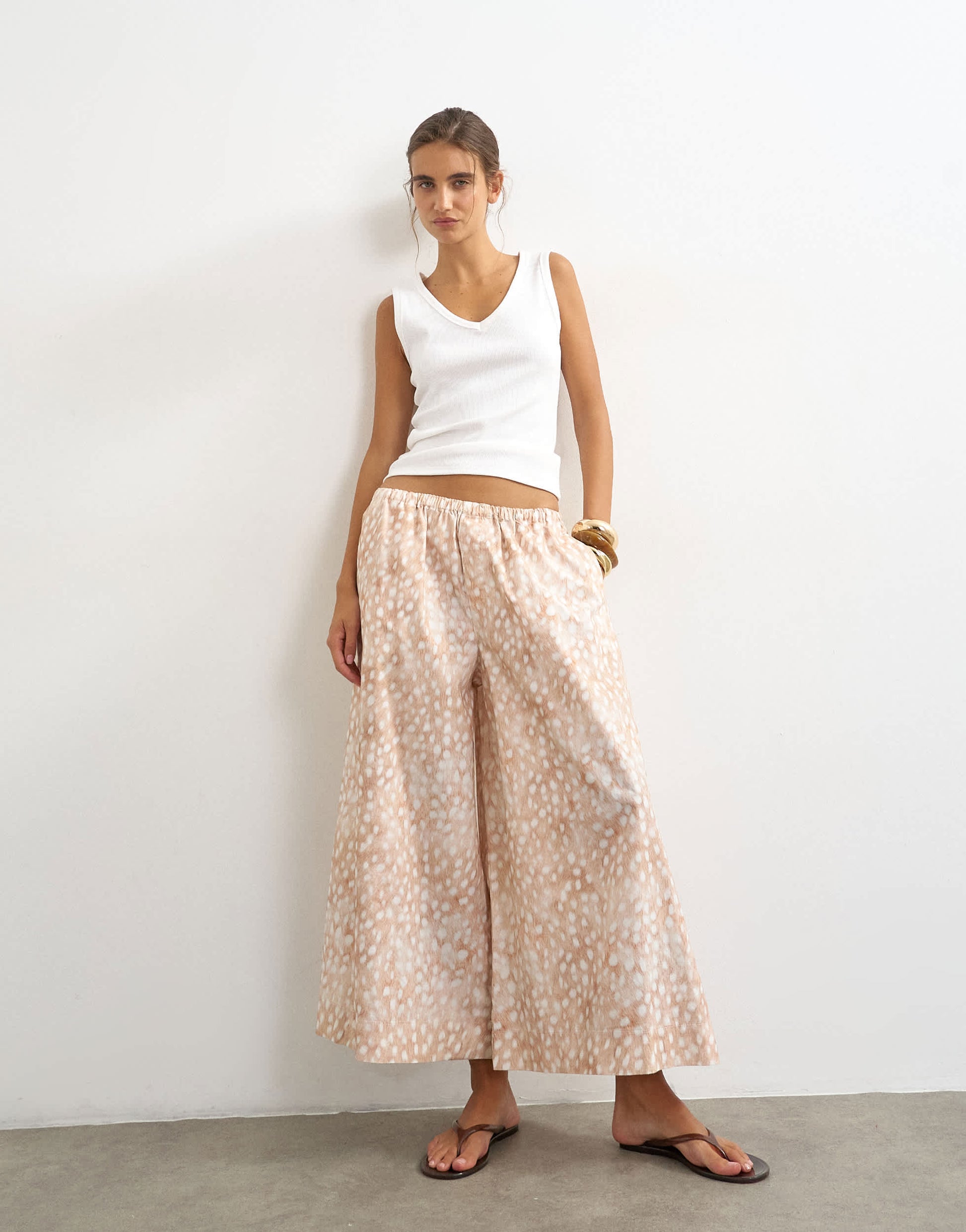 Topshop a line poplin culotte in  abstract animal print