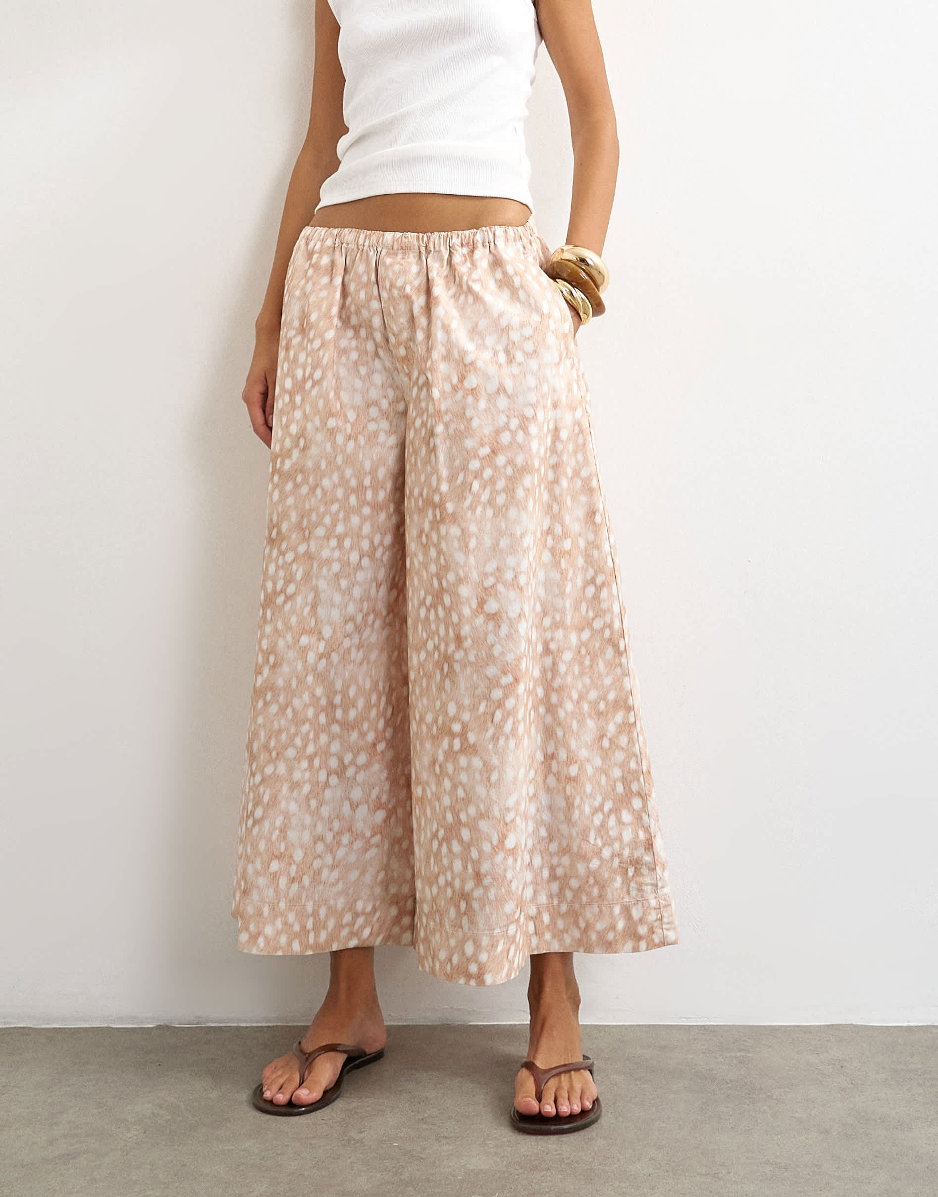 Topshop a line poplin culotte in  abstract animal print