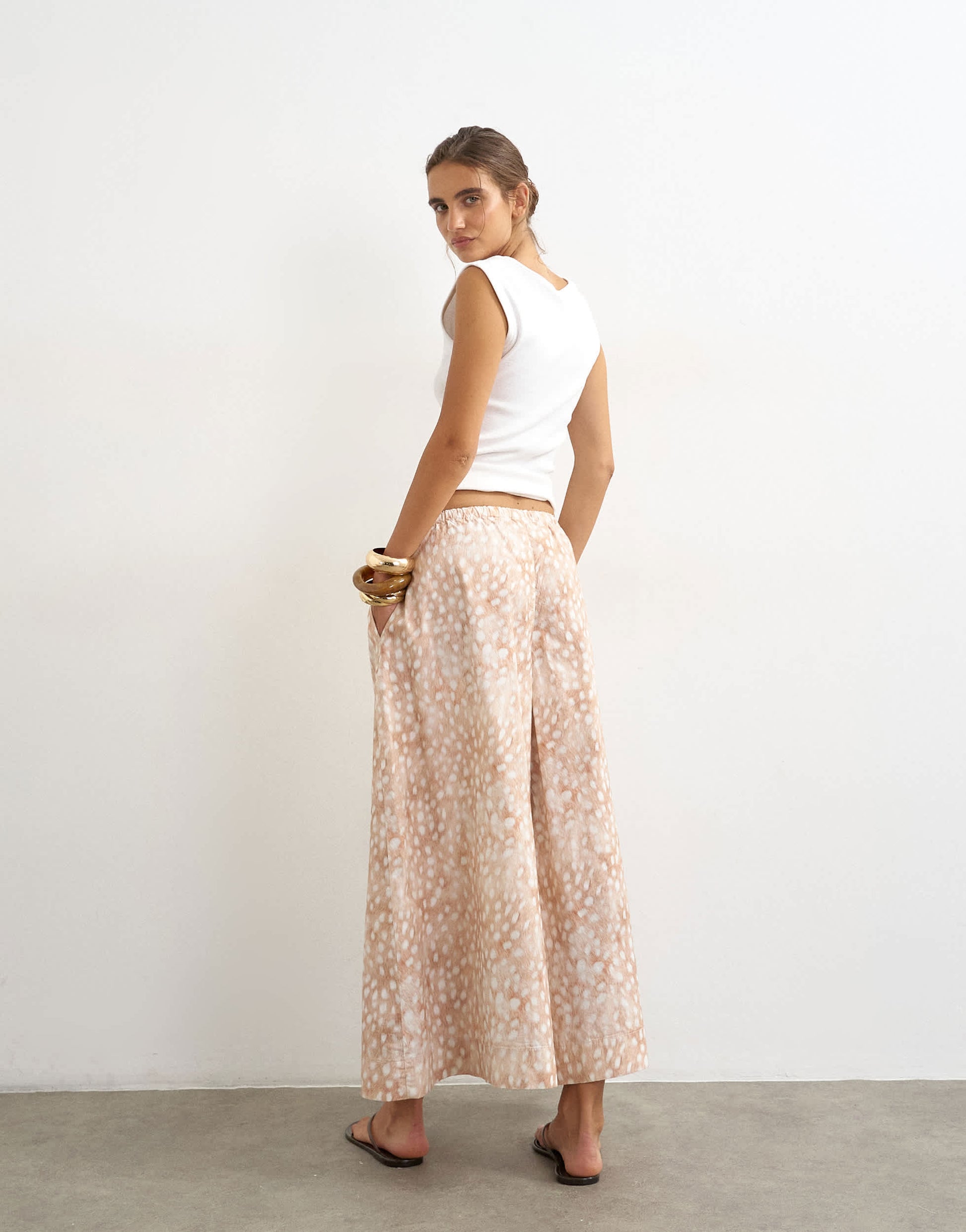 Topshop a line poplin culotte in  abstract animal print