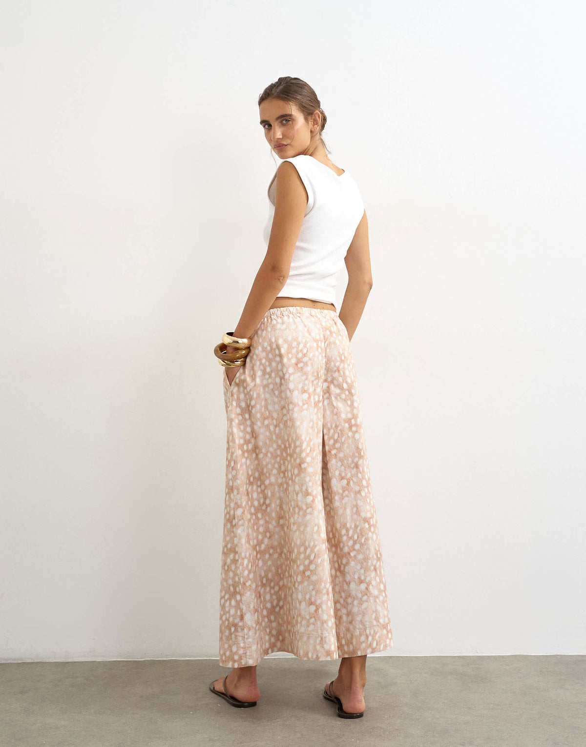 Topshop a line poplin culotte in  abstract animal print