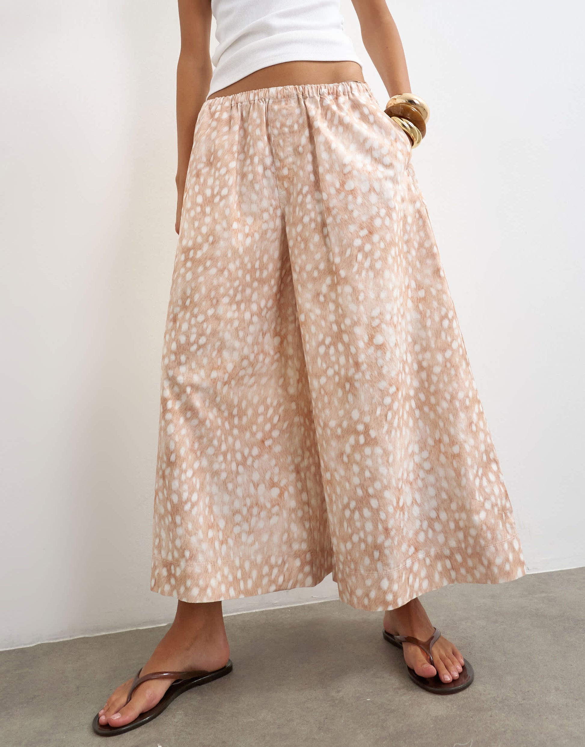 Topshop a line poplin culotte in  abstract animal print