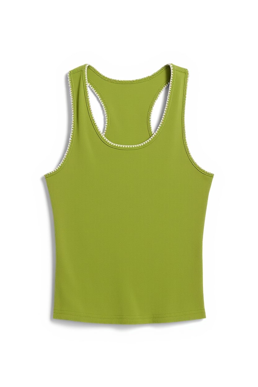 Topshop asymmetric racer back vest in green