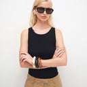 Topshop asymmetric racer back vest in black