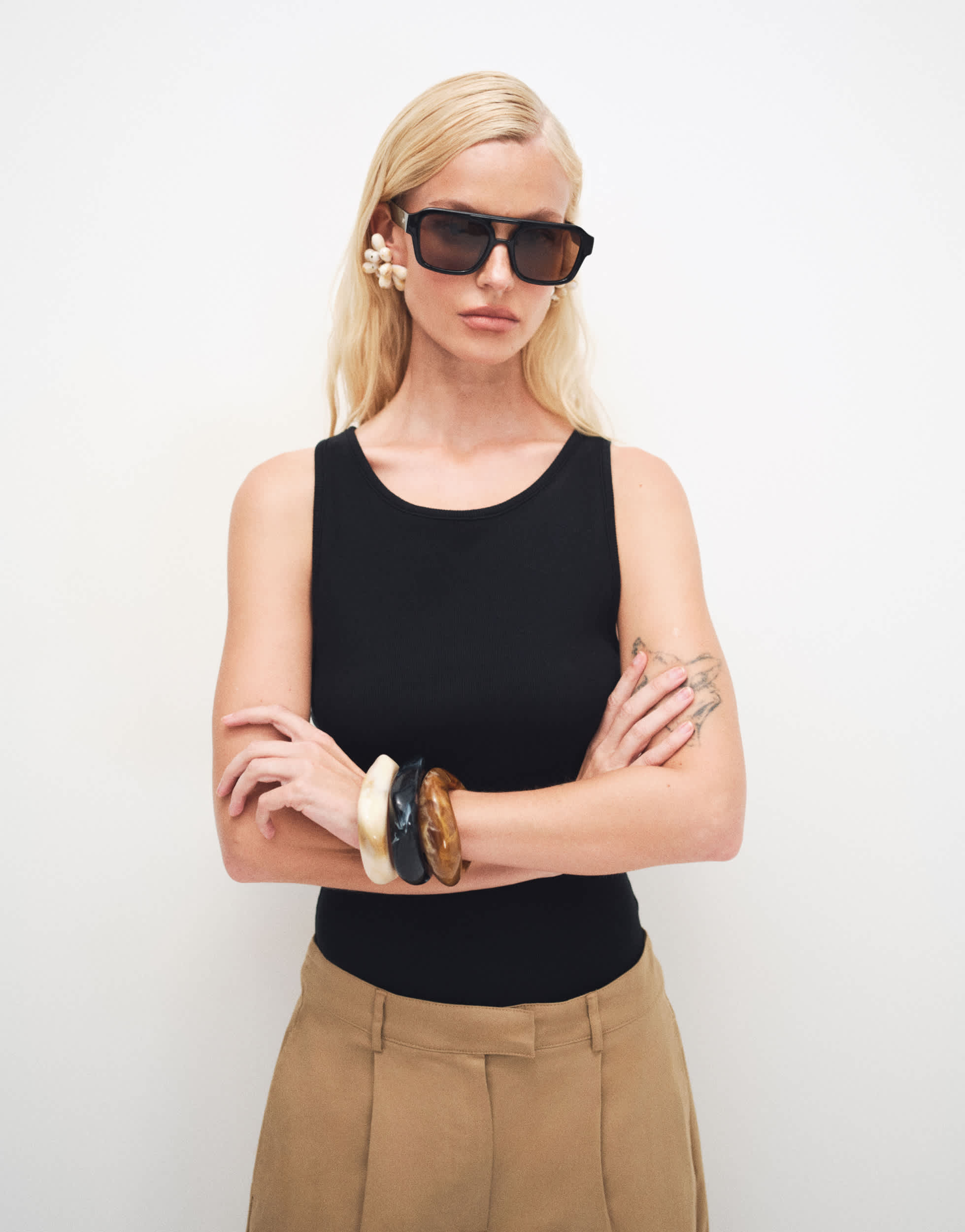 Topshop asymmetric racer back vest in black
