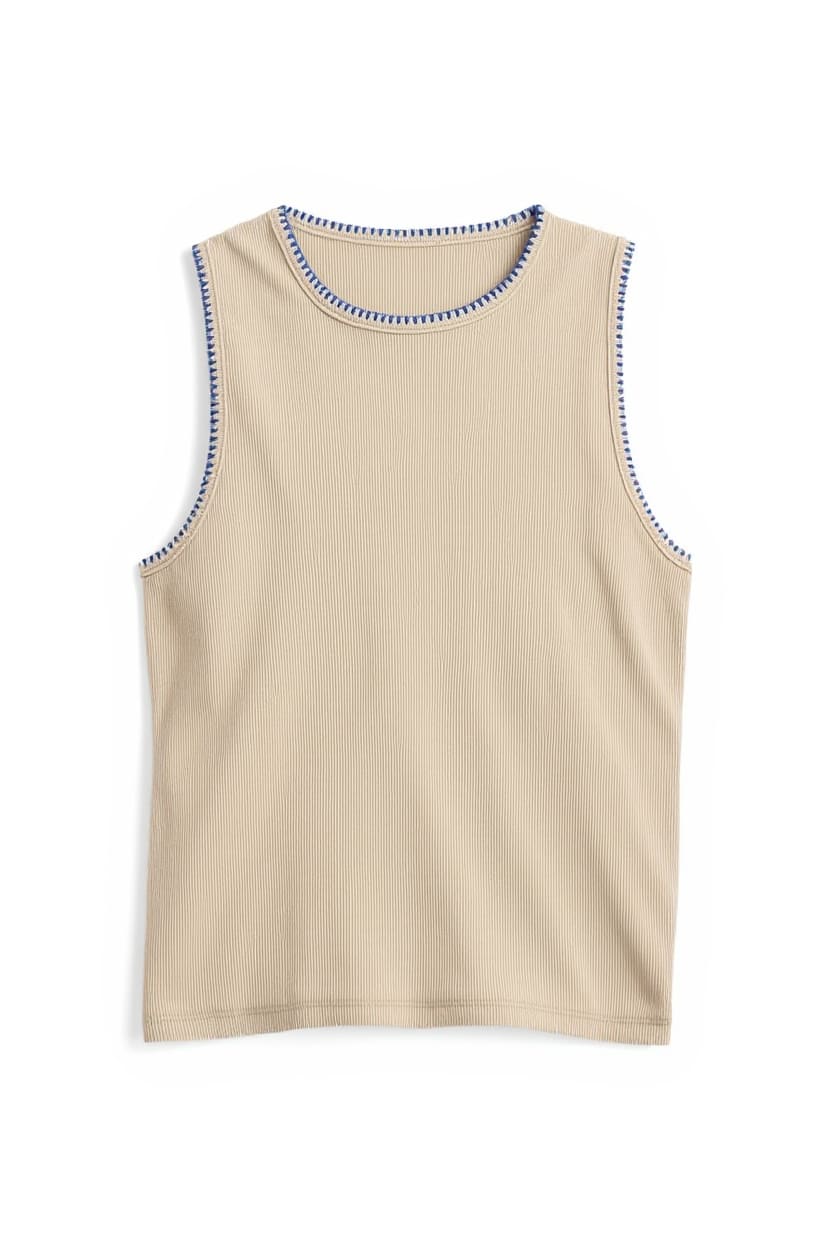 Topshop asymmetric racer back vest in tan
