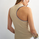 Topshop asymmetric racer back vest in tan
