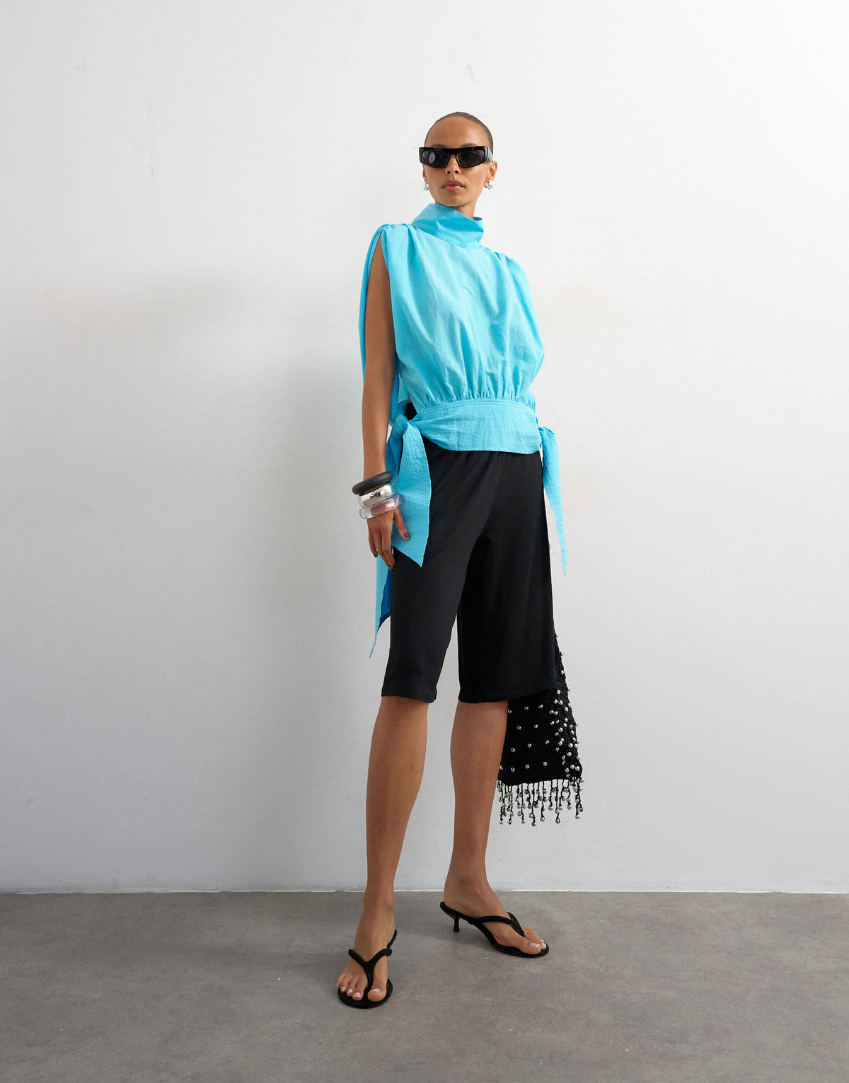 Topshop viscose jersey bermuda short in black
