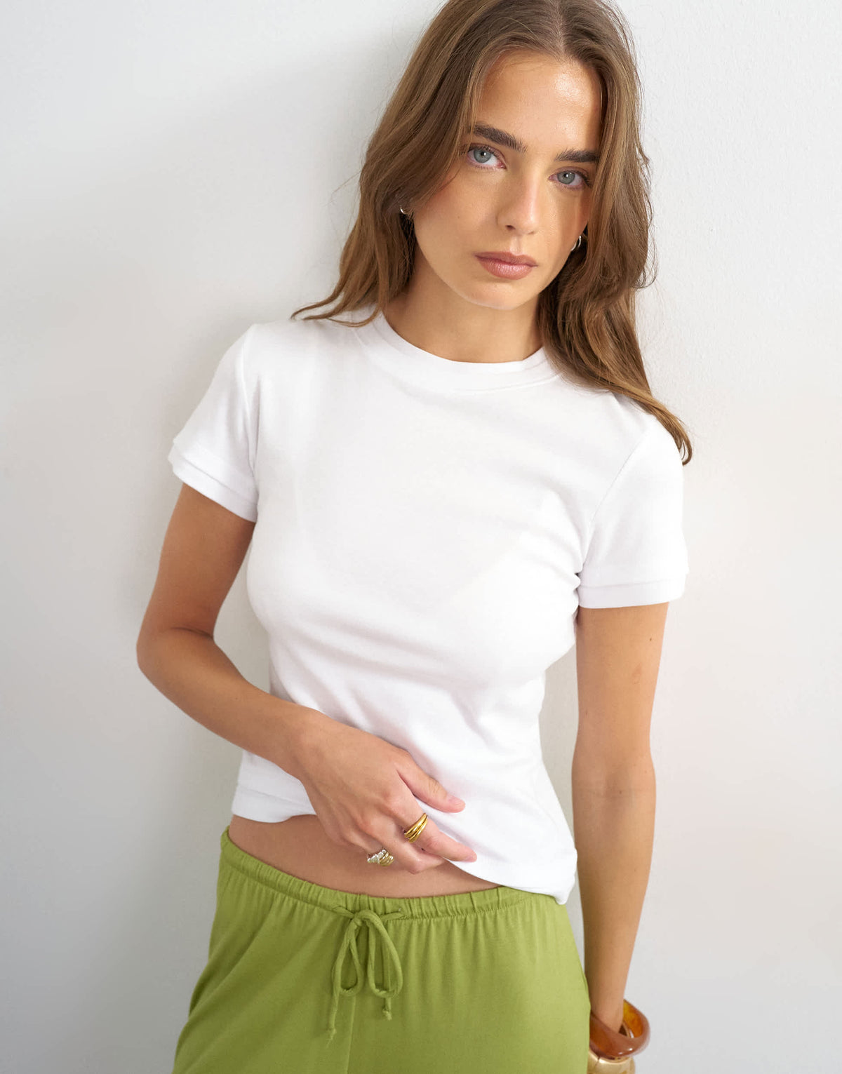 Topshop viscose jersey board short in green